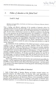 Gerald Sroufe Politics of Education at the Federal Level 1994